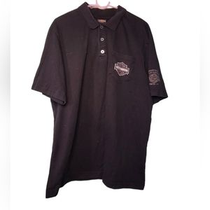 Harley Davidson | Polo with embroidered logo pocket & sleeve BLACK SIZE XL